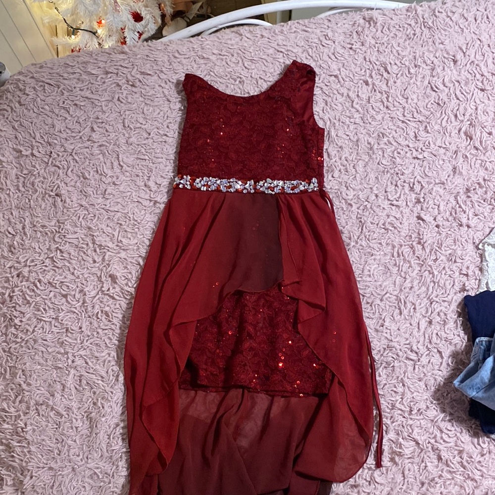 Red black diamond dress